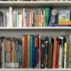 Shelf of children's books in a home library